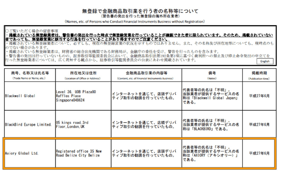 金融庁のホームページ