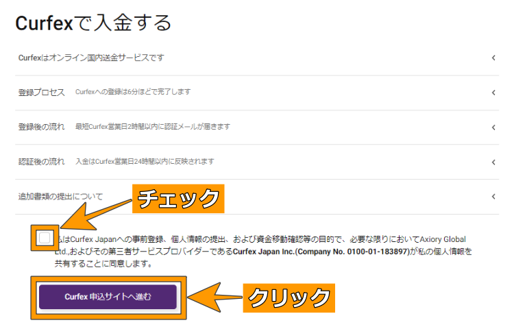 Curfexアカウント開設方法4