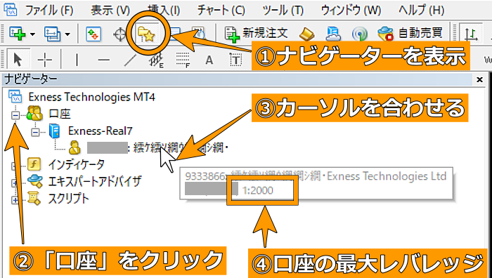 MT4レバレッジ確認