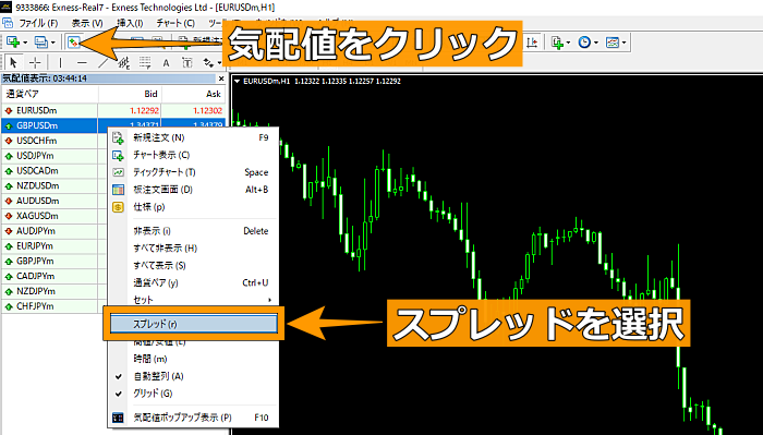 MT4スプレッド選択