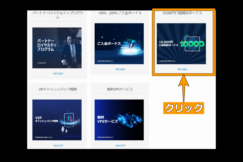 TTCM口座開設「プロモーション一覧」