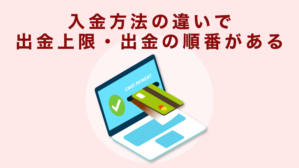 入金方法の違いで出金上限・出金の順番がある