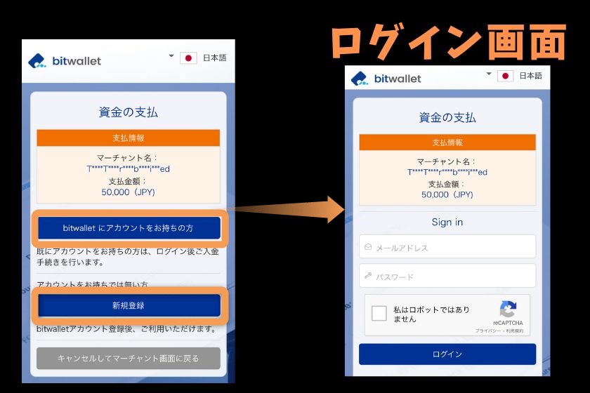 ThreeTrader入金「Bitwallet3」