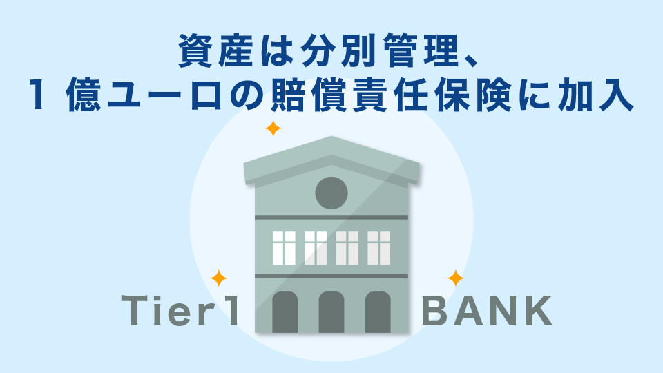 資産は分別管理、1億ユーロの賠償責任保険に加入