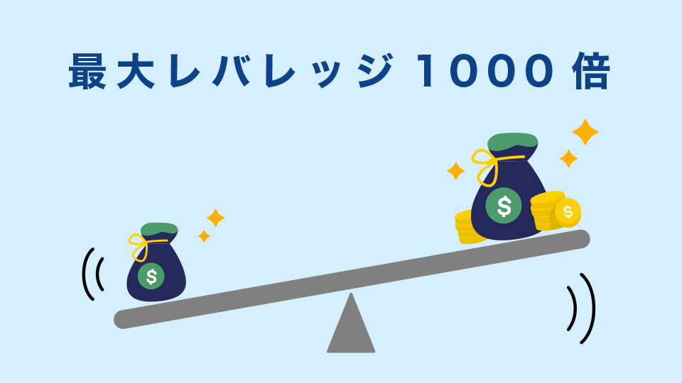 最大レバレッジ1000倍の取引が可能