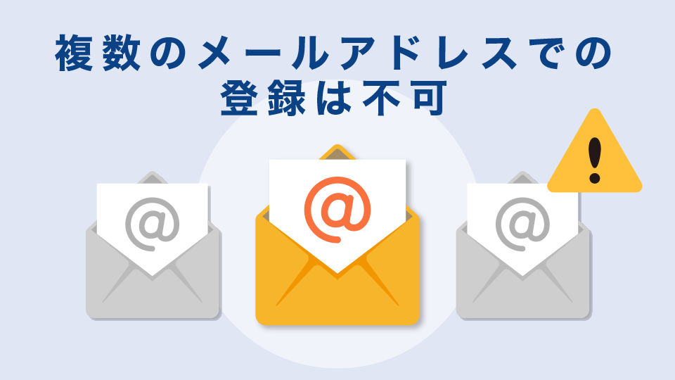 複数のメールアドレスでの登録は不可