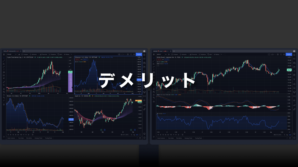 TradingView（トレーディングビュー）無料版のデメリット