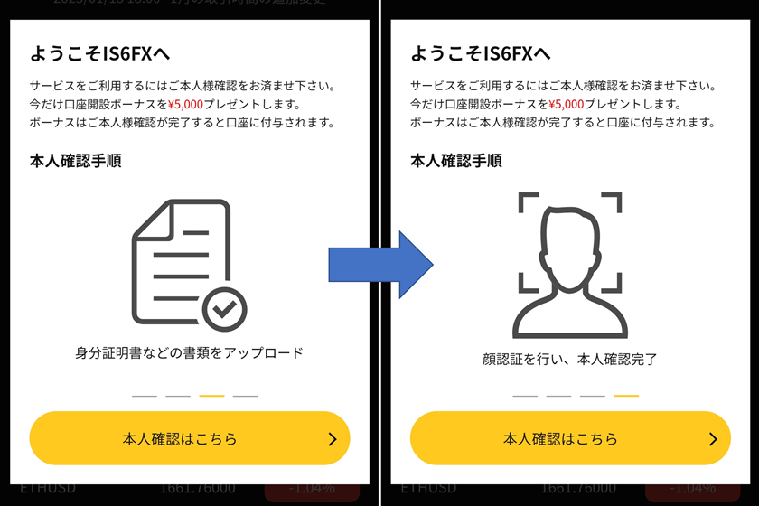 IS6FXボーナス「本人確認2」