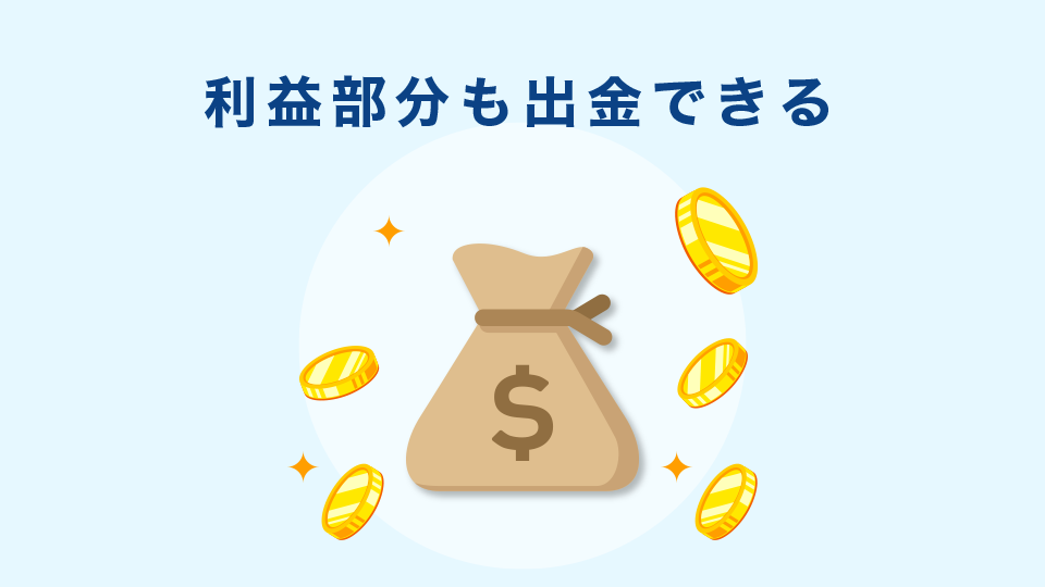 利益部分も出金できる