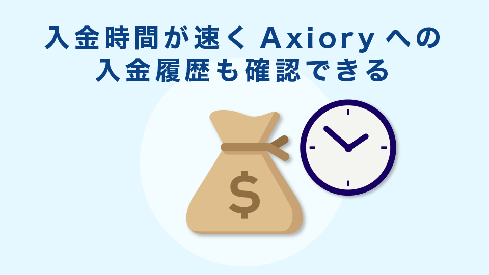 入金時間が速くAxioryへの入金履歴も確認できる