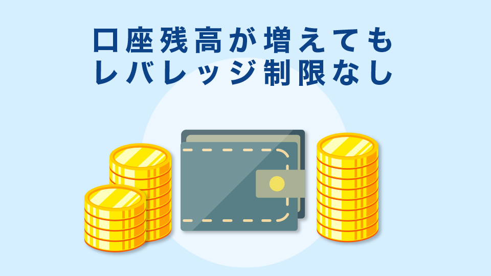 口座残高が増えてもレバレッジ制限なし！