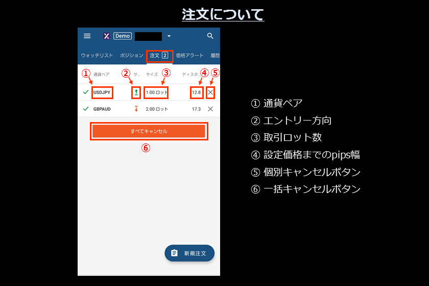 画像18 　AXIORYのcTrader スマホ「注文1」