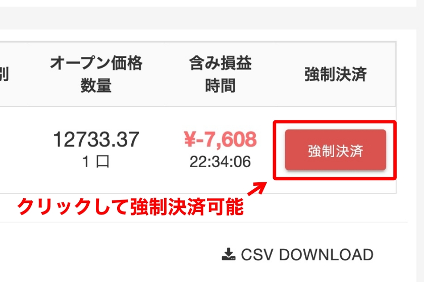 コミトレ「保有ポジションの強制決裁」