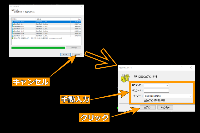 画像20：MT4使い方「MT4ログイン3」