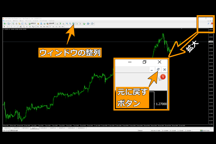 画像70：MT4使い方「単一チャート表示」