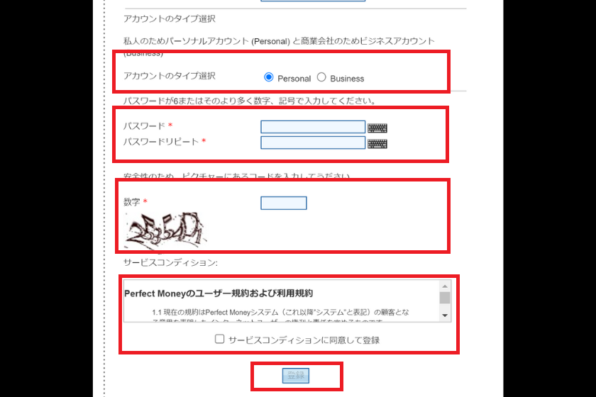 画像14：Perfect Moneyの口座開設手順2