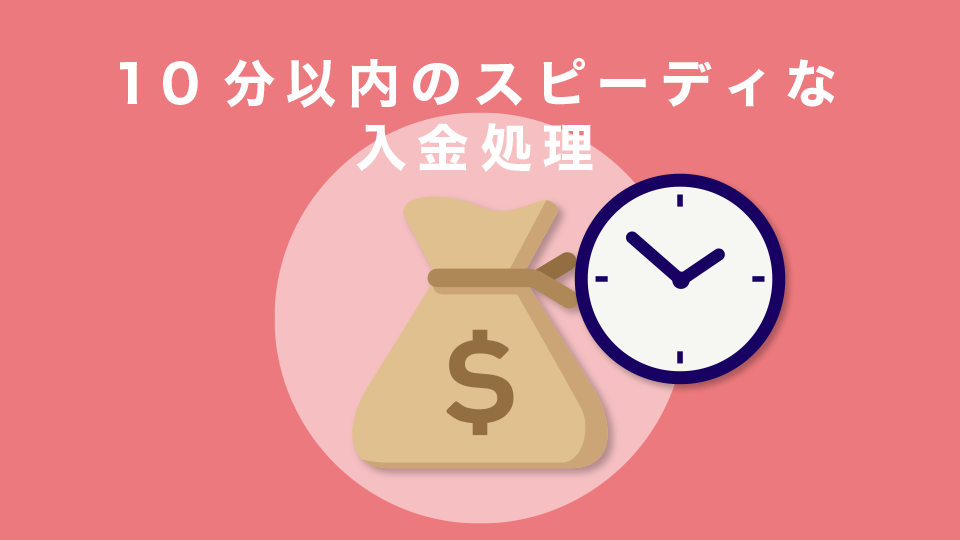 10分以内のスピーディな入金処理