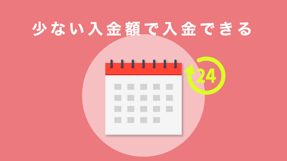 土日を含め24時間の入金に対応している