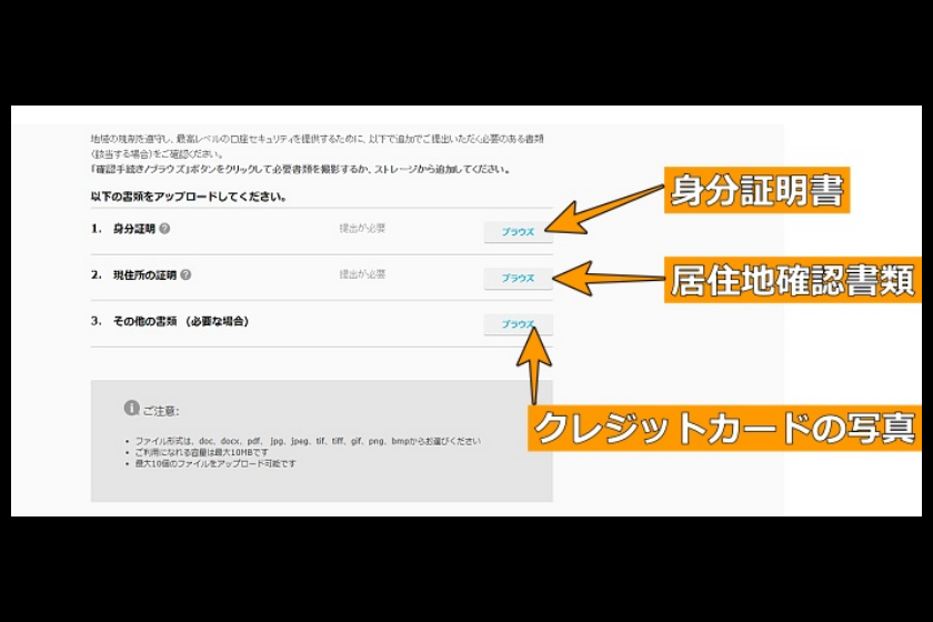 画像07：iFOREX　出金「書類のアップロード」