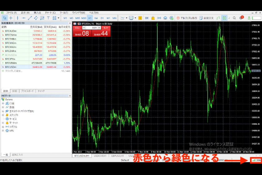 画像22：MT5使い方「ログイン成功」