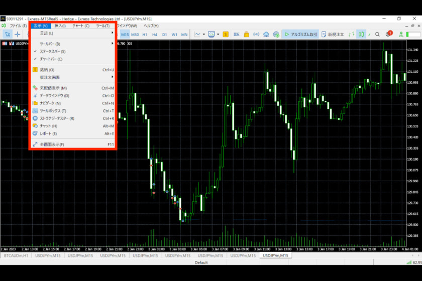 画像36：MT5使い方「表示」