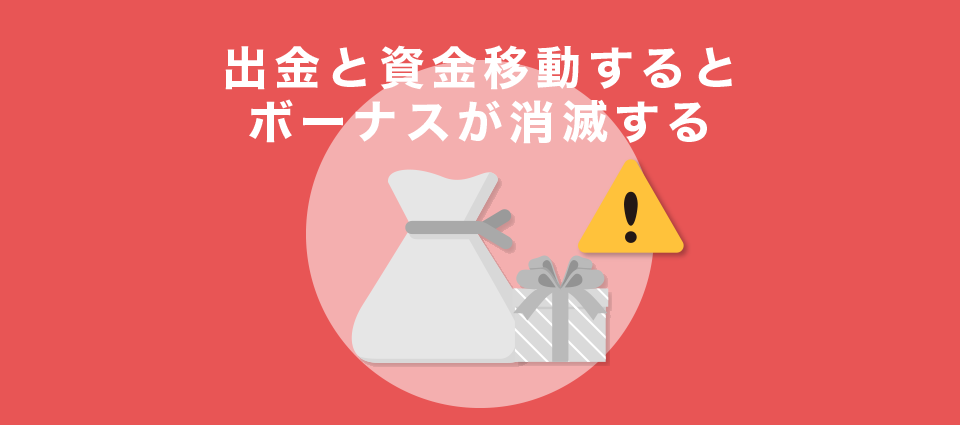 1円でも出金や資金移動をするとボーナスが消滅