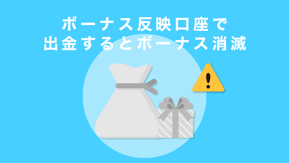 ボーナス反映口座で出金するとボーナス消滅