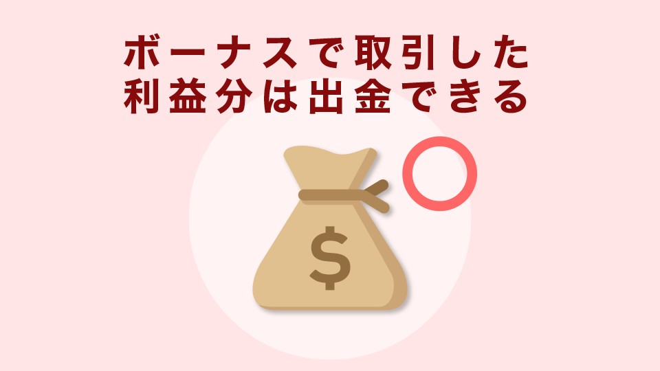 ボーナスで取引した利益分は出金できる