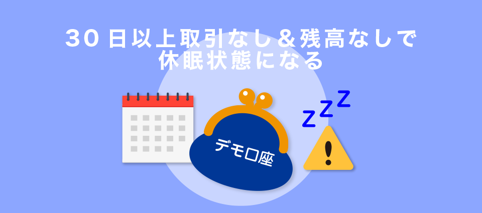 30日以上取引なし＆残高なしで休眠状態になる