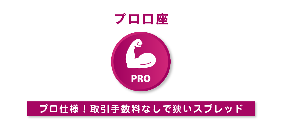 プロ口座：プロ仕様！取引手数料なしで狭いスプレッド