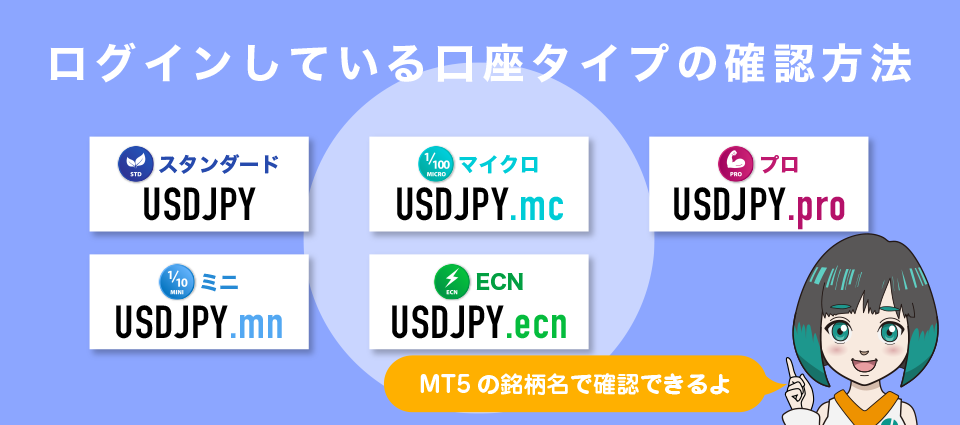 ログインしている口座タイプの確認方法