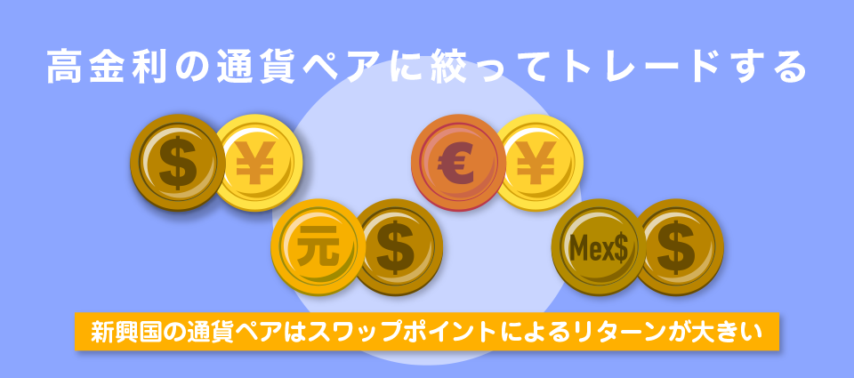 高金利の通貨ペアに絞ってトレードする