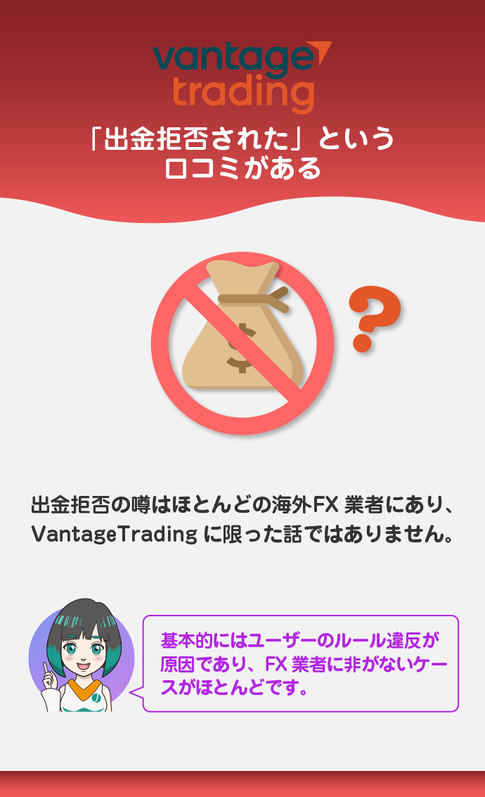 出金拒否されたという噂がある