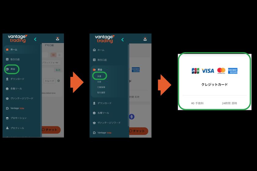 Vantage　入金「クレジットカード」01