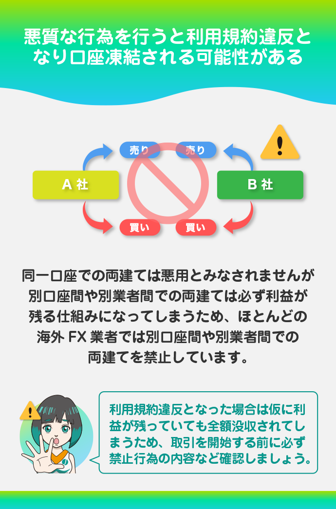 悪用すると口座凍結される可能性がある